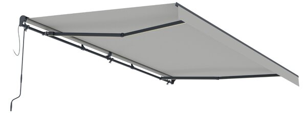 Elektrická markýza s LED osvětlením BestBerg BBSU-EL495LG / 495 x 300 cm / světle šedá