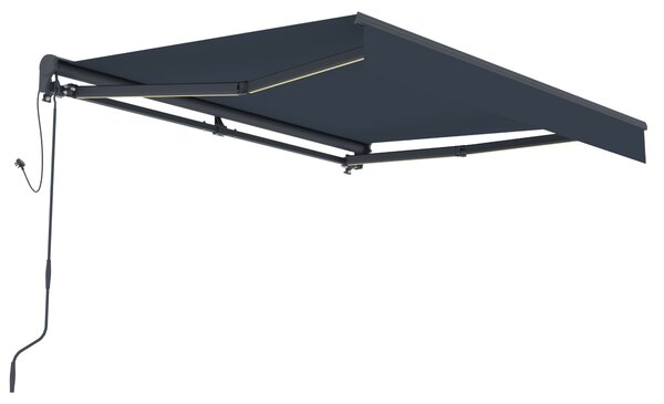 Elektrická markýza s LED osvětlením BestBerg BBSU-EL250CG / 250 x 200 cm / šedá