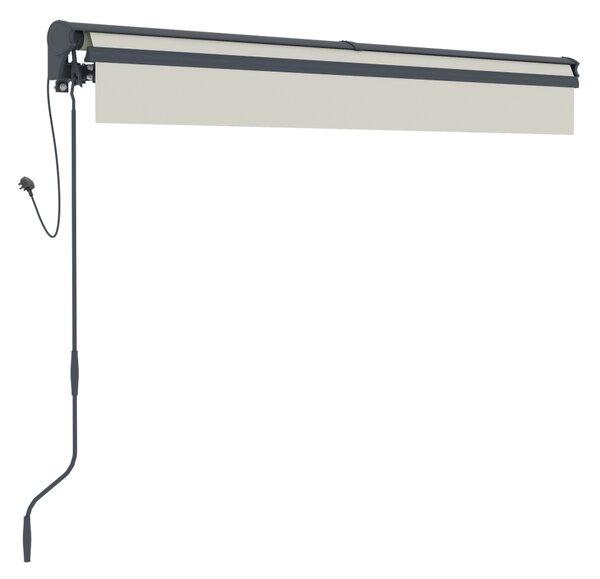Elektrická markýza s LED osvětlením BestBerg BBSU-EL250BG / 250 x 200 cm / béžová