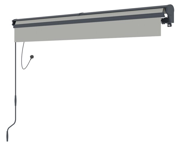 Elektrická markýza s LED osvětlením BestBerg BBSU-EL250LG / 250 x 200 cm / světle šedá