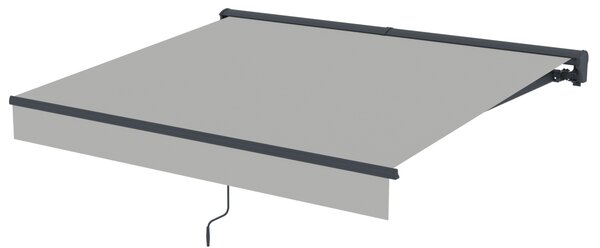 Elektrická markýza s LED osvětlením BestBerg BBSU-EL250LG / 250 x 200 cm / světle šedá