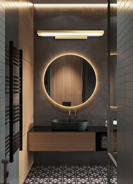 Toolight - LED nástěnné svítidlo nad zrcadlo 80cm APP838-1W, zlatá, OSW-07016