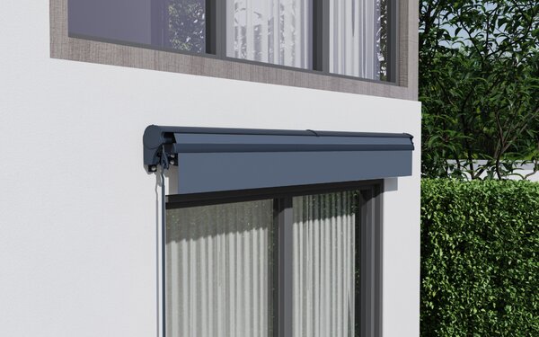 Elektrická markýza s LED osvětlením BestBerg BBSU-EL250CG / 250 x 200 cm / šedá