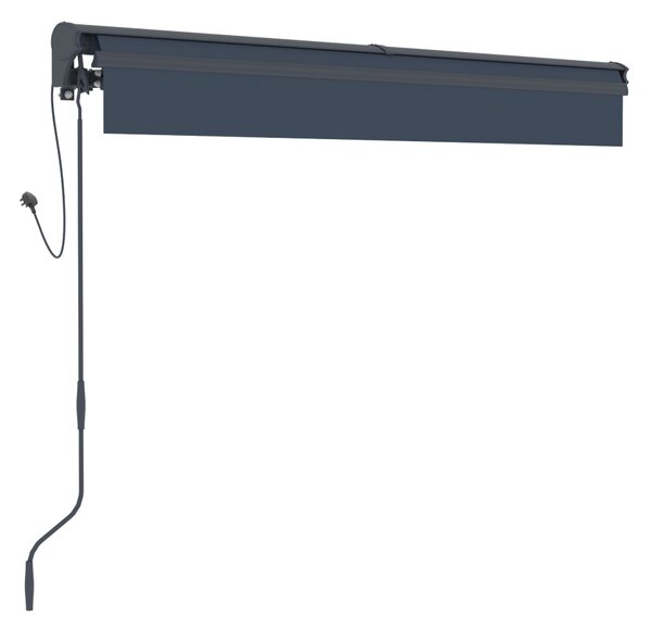 Elektrická markýza s LED osvětlením BestBerg BBSU-EL250CG / 250 x 200 cm / šedá
