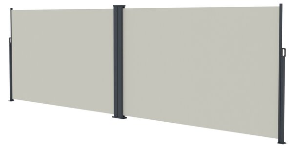 Dvojitá zatahovací markýza/boční zástěna BestBerg BBSU-2S300BG / 180 x 600 cm / béžová