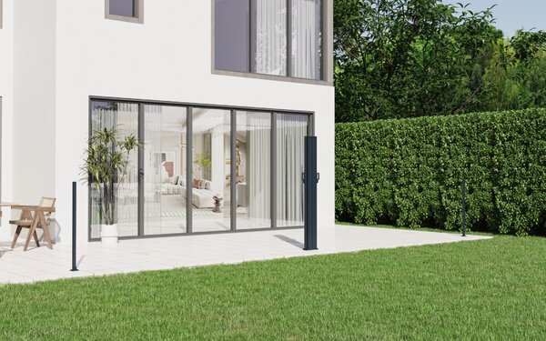 Dvojitá zatahovací markýza/boční zástěna BestBerg BBSU-2S300BG / 180 x 600 cm / béžová