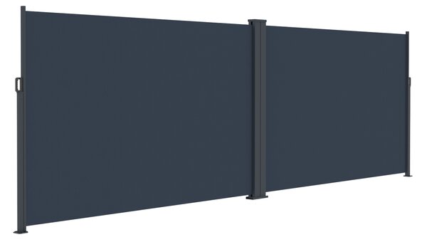 Dvojitá zatahovací markýza/boční zástěna BestBerg BBSU-2S300CG / 180 x 600 cm / šedá