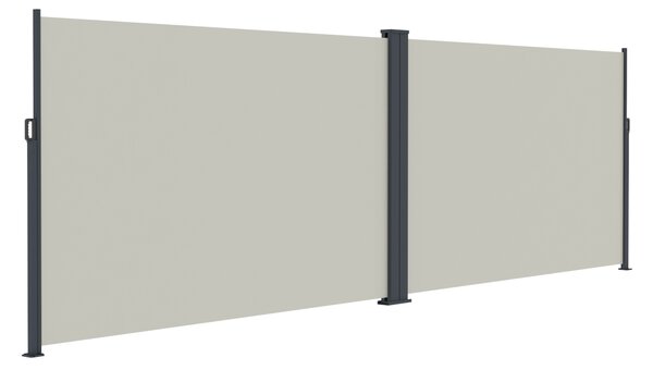 Dvojitá zatahovací markýza/boční zástěna BestBerg BBSU-2S300BG / 180 x 600 cm / béžová