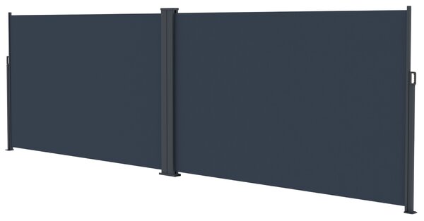 Dvojitá zatahovací markýza/boční zástěna BestBerg BBSU-2S300CG / 180 x 600 cm / šedá