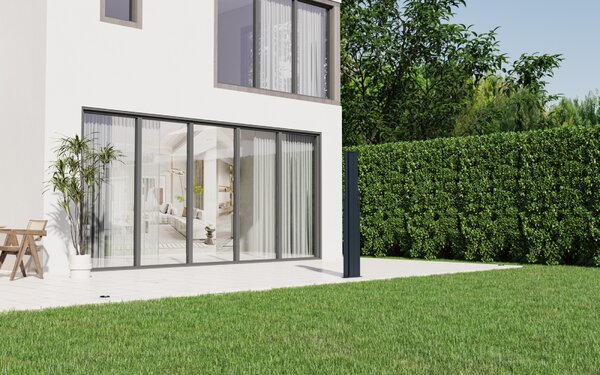 Dvojitá zatahovací markýza/boční zástěna BestBerg BBSU-2S300BG / 180 x 600 cm / béžová