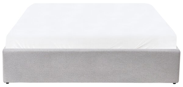Postel s úložným prostorem bez čela Tkanina DINAN 160 x 200 cm Světle šedá