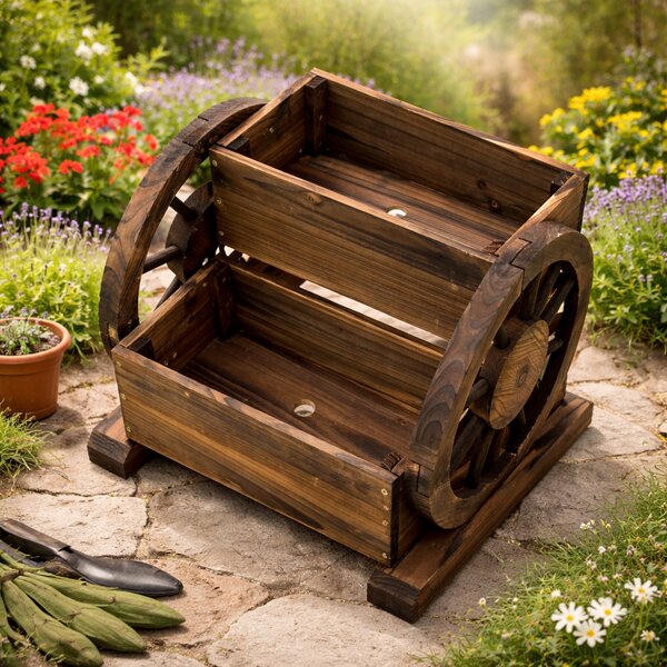 Dřevěný zahradní truhlík BestBerg BBGD-2039 / 39 x 35 x 32 cm / hnědá