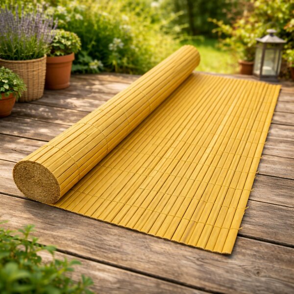 Umělá PVC rákosová rohož/zástěna BestBerg BBGD-13Y / 1 × 3 m / přírodní