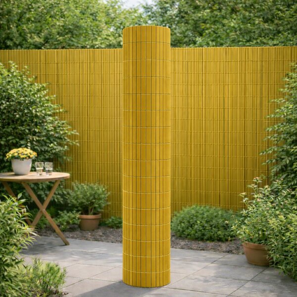 Umělá PVC rákosová rohož/zástěna BestBerg BBGD-23Y / 2 × 3 m / přírodní