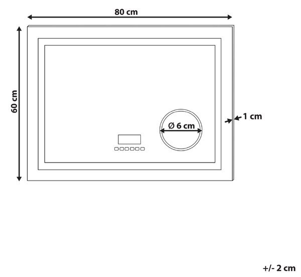 LED koupelnové zrcadlo THAIX 80 cm 60 cm Stříbrná