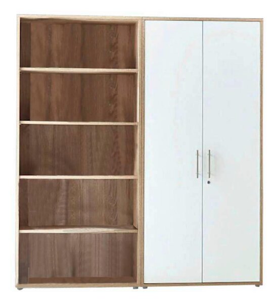 SKŘÍŇ NA ŠANONY, Sonoma dub, vysoce lesklá bílá, 168,8/185,6/33 cm MID.YOU - Online Only kancelářský nábytek, Online Only