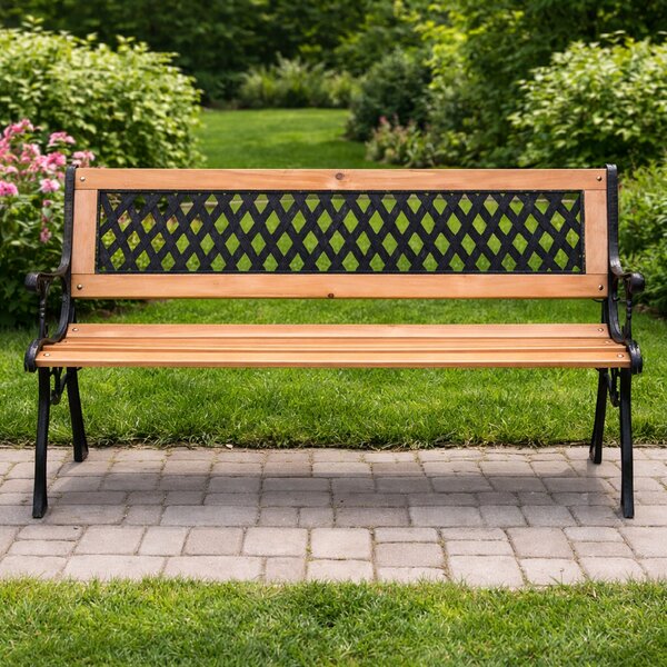 Zahradní lavička BestBerg BBGF-236 / 126 × 53 × 74 cm / dřevo/černá