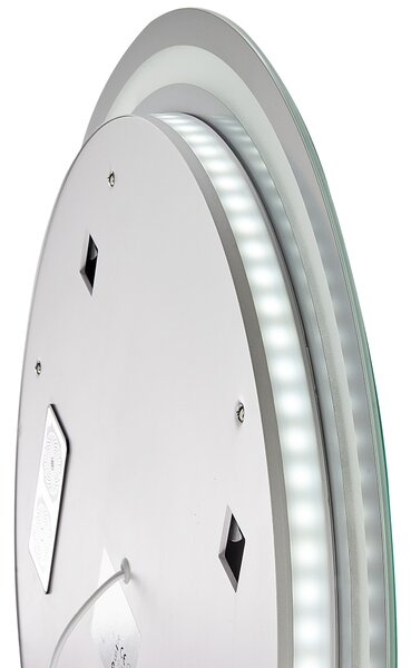 LED koupelnové zrcadlo BROGNON 60 cm 60 cm s reproduktorem Bluetooth Stříbrná