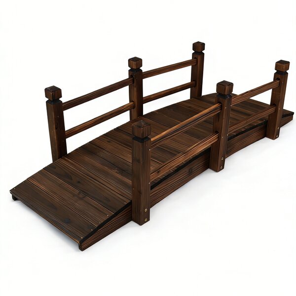 Dekorační zahradní mostek BestBerg BBGD-4001 / 150 x 55 x 42,5 cm / hnědá