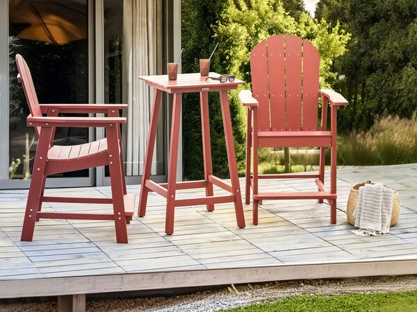 Zahradní barový stůl ADIRONDACK 60 cm 59 cm Syntetický materiál Červená