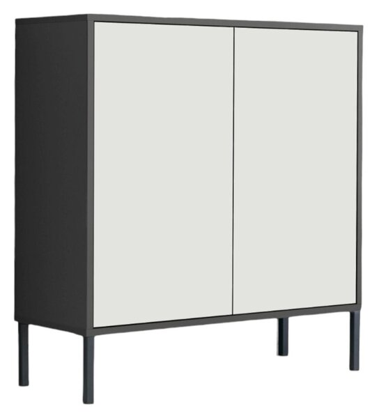 KOMODA, antracitová, bílá, 79/86/33 cm MID.YOU - Komody na nožičkách, Online Only