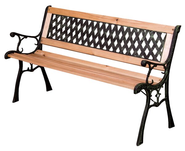 Zahradní lavička BestBerg BBGF-236 / 126 × 53 × 74 cm / dřevo/černá