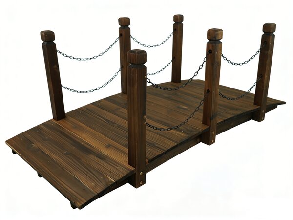 Dekorační zahradní mostek BestBerg BBGD-4002 / 150 x 67 x 56 cm / hnědá