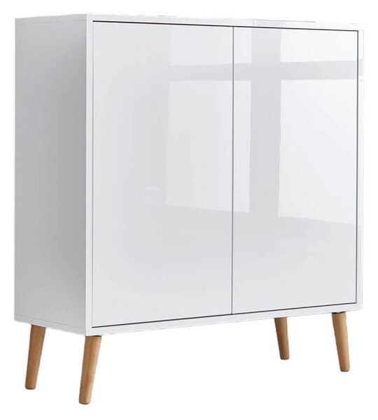 KOMODA, bílá, vysoce lesklá bílá, 79/86/33 cm MID.YOU - Komody na nožičkách, Online Only