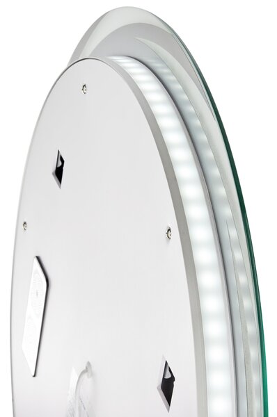 LED koupelnové zrcadlo TANAY 60 cm 60 cm s reproduktorem Bluetooth Stříbrná