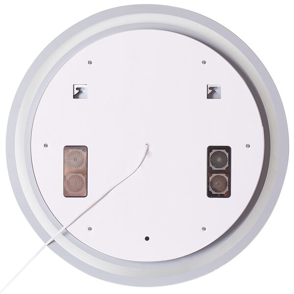 LED koupelnové zrcadlo BROGNON 60 cm 60 cm s reproduktorem Bluetooth Stříbrná