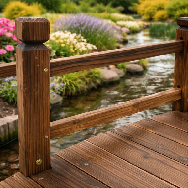 Dekorační zahradní mostek BestBerg BBGD-4001 / 150 x 55 x 42,5 cm / hnědá