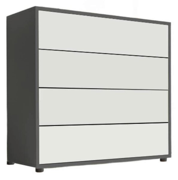 ŠIROKÁ KOMODA, antracitová, bílá, 263,5/73/33 cm MID.YOU - Široké komody, Online Only