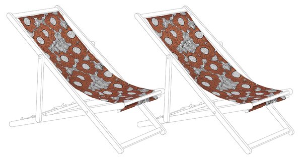 Sada 2 náhradních potahů na lehátko ANZIO/AVELLINO 113 x 44 cm Červená