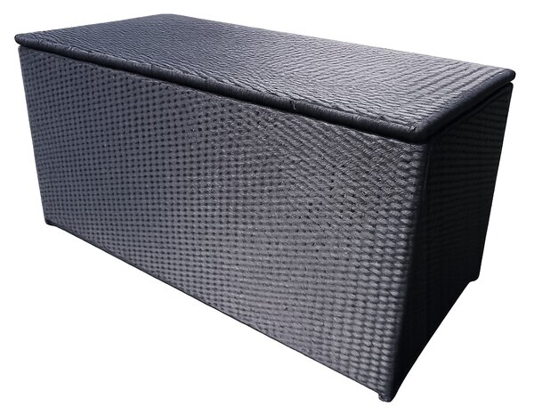Ratanový zahradní úložný box BestBerg BBRF-B1B / 350 l / 115 × 55 × 57 cm / černá