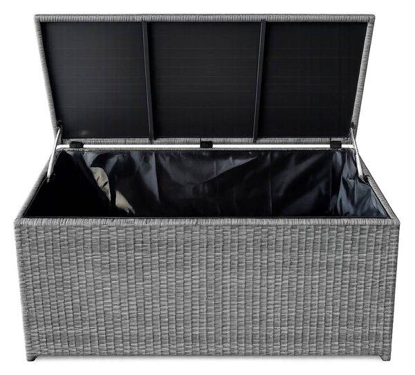 Ratanový zahradní úložný box BestBerg BBRF-B1G / 350 l / 115 × 55 × 57 cm / šedá