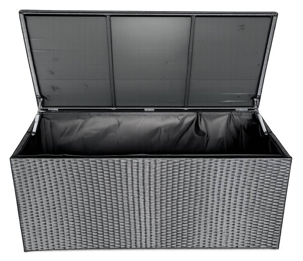 Ratanový zahradní úložný box BestBerg BBRF-B1B / 350 l / 115 × 55 × 57 cm / černá