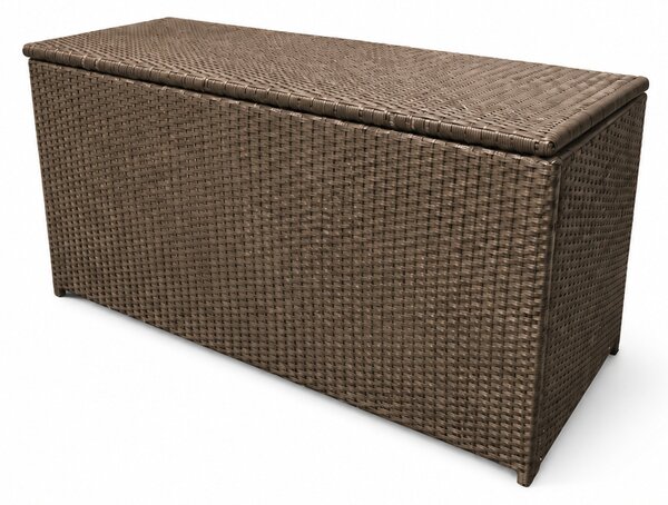 Ratanový zahradní úložný box BestBerg BBRF-B1BN / 350 l / 115 × 55 × 57 cm / hnědá