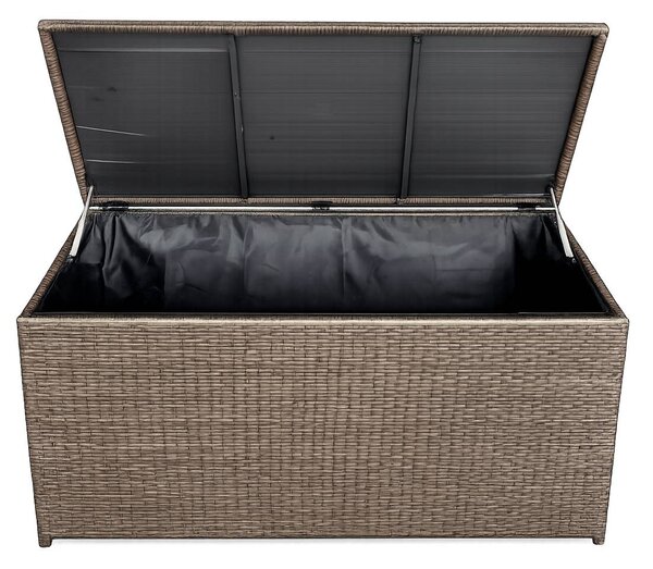 Ratanový zahradní úložný box BestBerg BBRF-B1BN / 350 l / 115 × 55 × 57 cm / hnědá