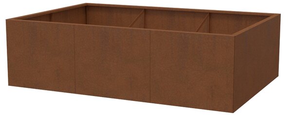 BestBerg Vyvýšený cortenový zahradní záhon BBGR-640CT / 640 l / 150 x 100 x 43 cm / corten