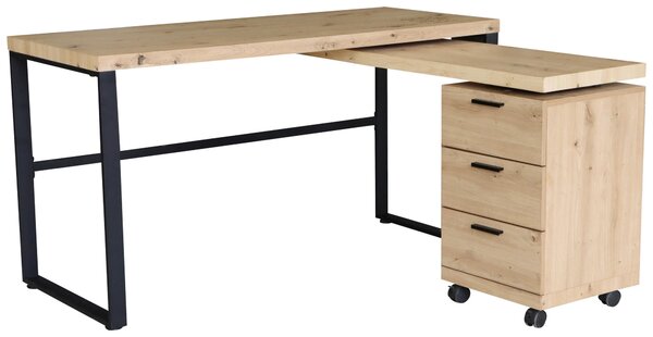 PSACÍ STŮL, černá, barvy dubu, 140/60/76 cm Venda - Kancelářské stoly