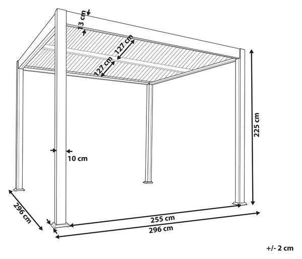 Zahradní pavilon FORNOLI 296 cm 296 cm Kov Černá