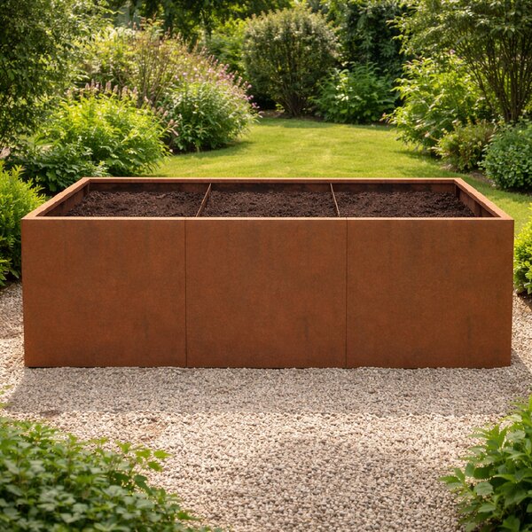 BestBerg Vyvýšený cortenový zahradní záhon BBGR-640CT / 640 l / 150 x 100 x 43 cm / corten