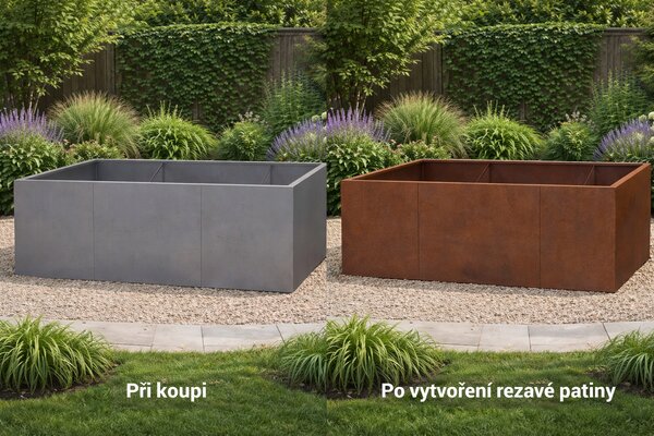 BestBerg Vyvýšený cortenový zahradní záhon BBGR-860CT / 860 l / 200 x 100 x 43 cm / corten
