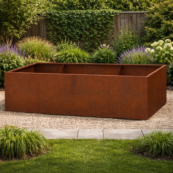 BestBerg Vyvýšený cortenový zahradní záhon BBGR-860CT / 860 l / 200 x 100 x 43 cm / corten