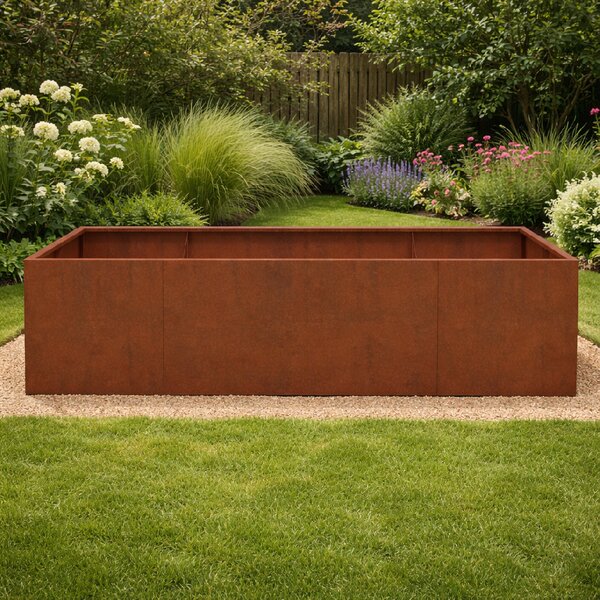BestBerg Vyvýšený cortenový zahradní záhon BBGR-860CT / 860 l / 200 x 100 x 43 cm / corten