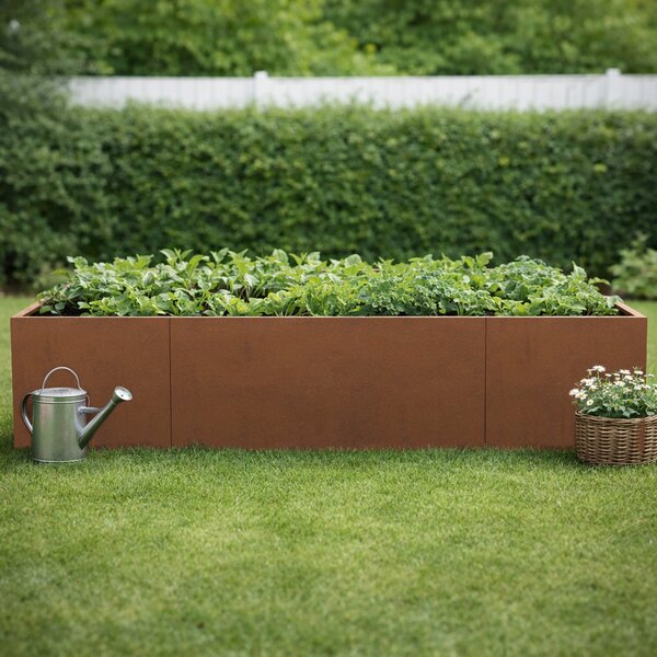 BestBerg Vyvýšený cortenový zahradní záhon BBGR-860CT / 860 l / 200 x 100 x 43 cm / corten