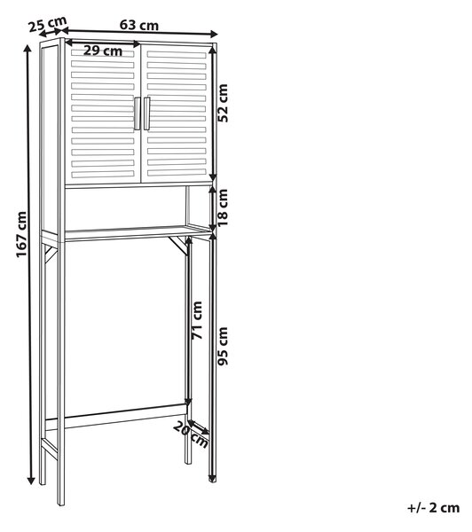 Skříňka do koupelny OKARCHE Bambus 63 cm Světle hnědá