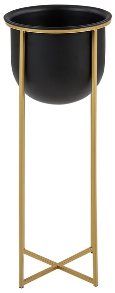 Sada 2 vyvýšených květináčů THUJA 21 cm Kov Černá