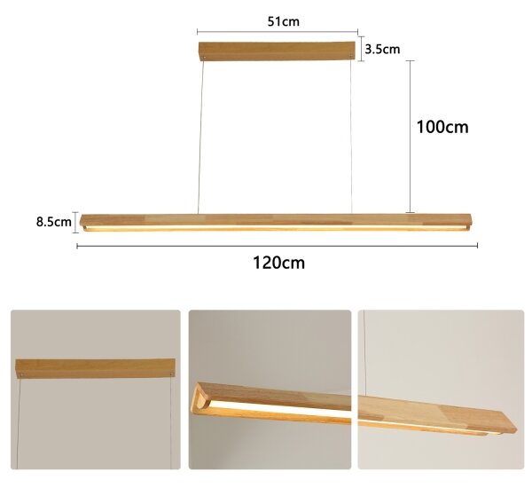Brilagi - LED Lustr na lanku UMEA WOOD LED/30W/230V 120 cm dřevo