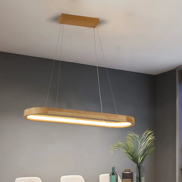 Brilagi - LED Lustr na lanku UMEA WOOD LED/30W/230V 70x20 cm dřevo